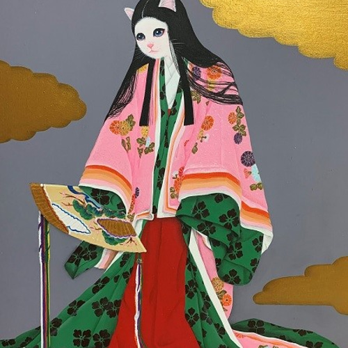 原画】『猫の町の住民』ファンタジー ゴシック 中世 絵画