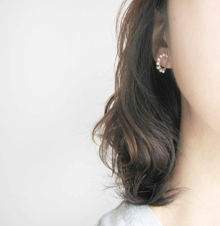 K10 パール飾りのピアス