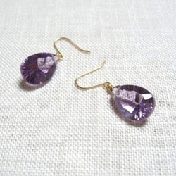 紫水晶 K18 單隻耳環 第1張的照片