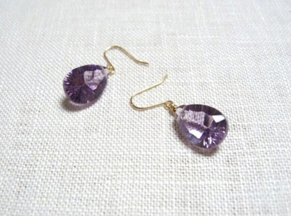 紫水晶 K18 單隻耳環 第1張的照片
