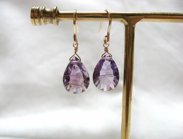 紫水晶 K18 單隻耳環 第2張的照片