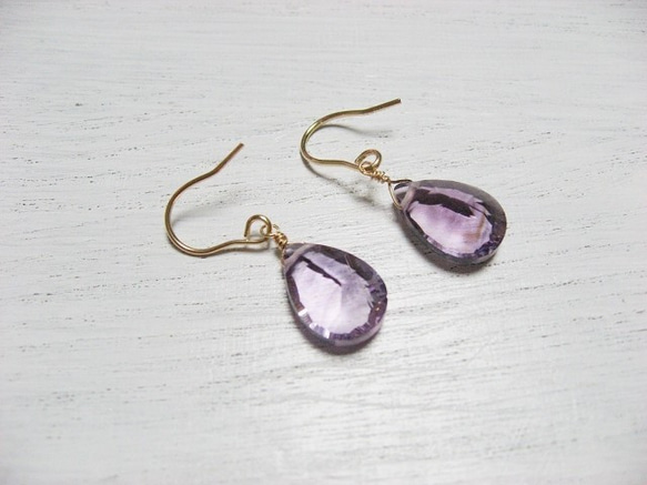 紫水晶 K18 單隻耳環 第3張的照片