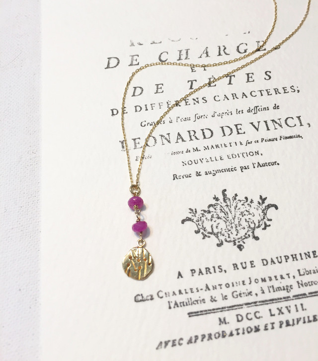 【1点もの】 ルビーとK18ネックレス