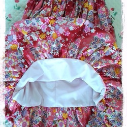 バルーンスカート（フリーサイズ）　和柄　赤 5枚目の画像