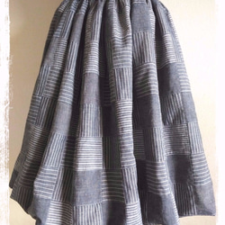 バルーンスカート(フリーサイズ）マドラスチェック 2枚目の画像
