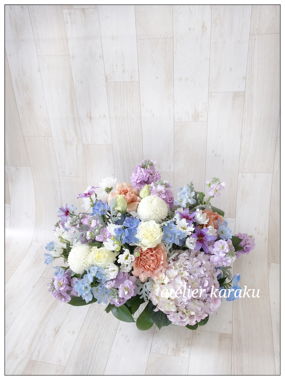 【生花】お彼岸　お盆 仏花 お供え花　お任せフラワーアレンジメント 12枚目の画像
