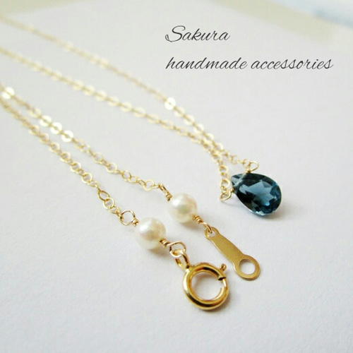 ☆14kgf☆ロンドンブルートパーズの一粒ネックレス☆ ネックレス ☆14kgf☆ロンドンブルートパーズの一粒ネックレス☆ ネックレス