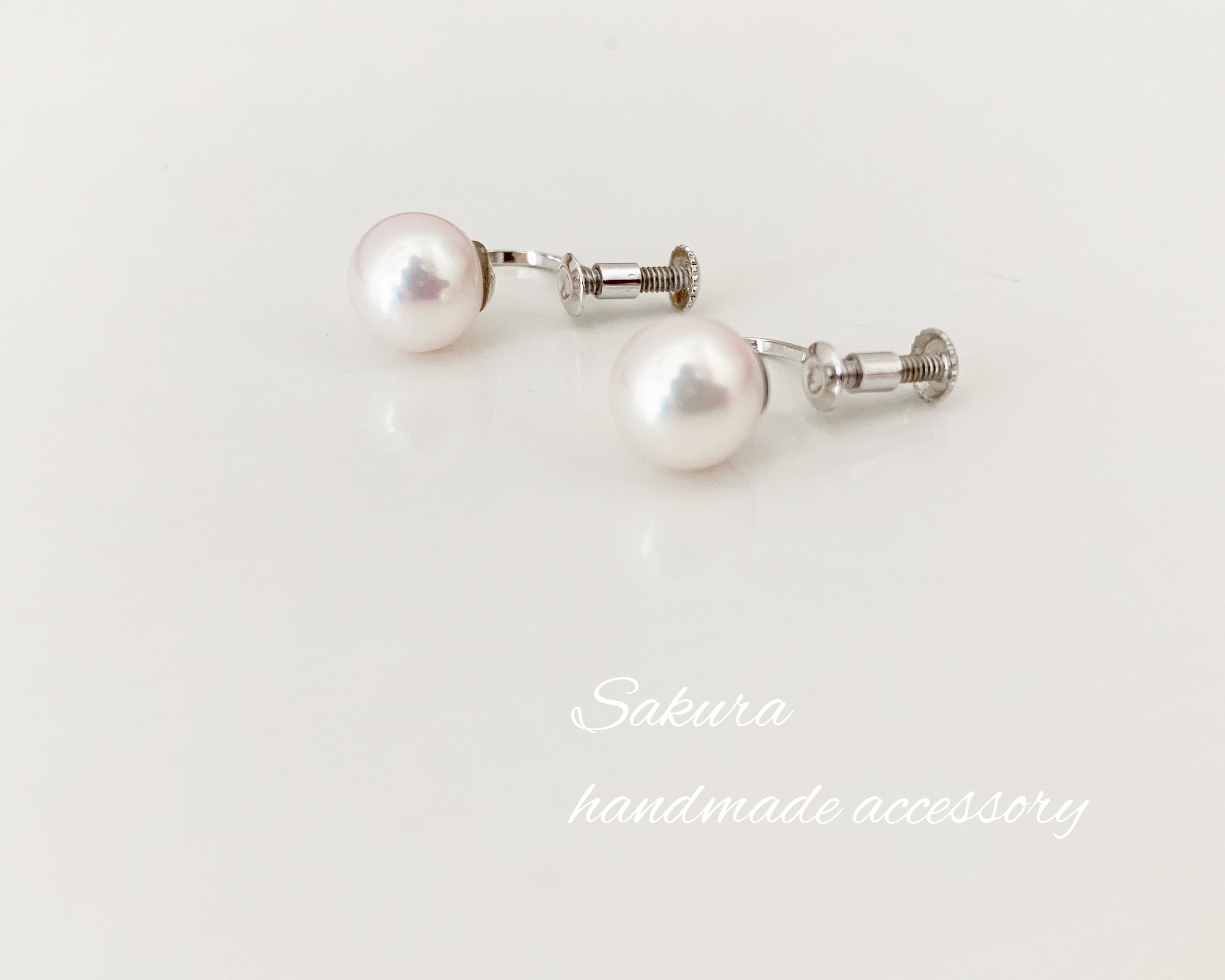 ★K14WG★アコヤ真珠のイヤリング★7mm