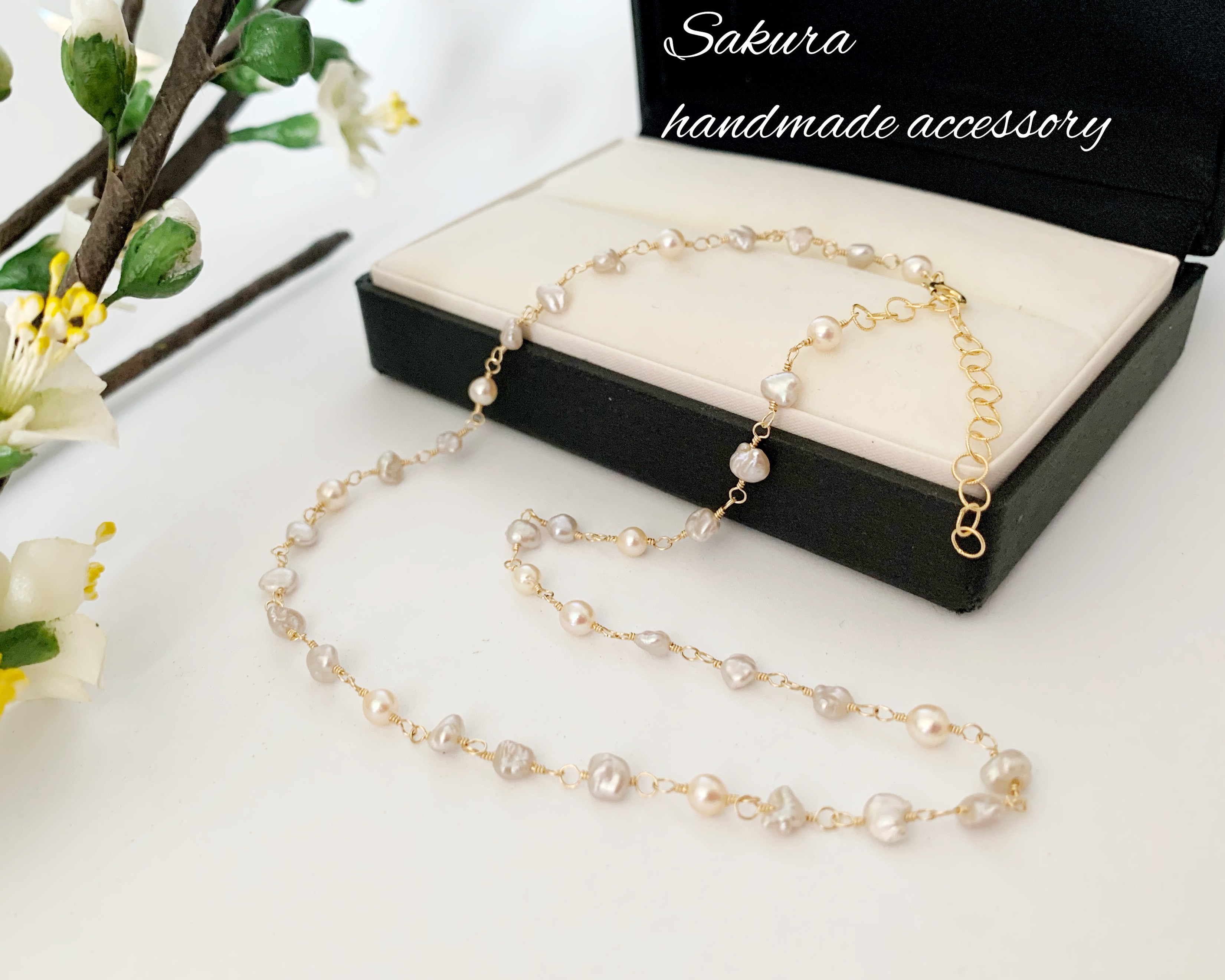 あこや真珠ケシパール12連ネックレス 14K あこや真珠ケシパール12連ネックレス 14K