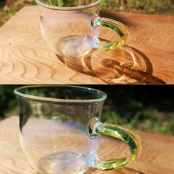 耐熱ガラスのマグカップ　きみどり 4枚目の画像