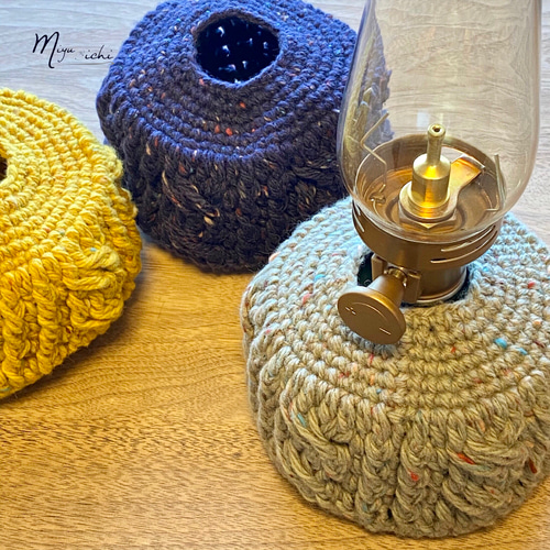 縄編み模様のガス缶OD缶カバー・マスタードイエロー その他インテリア