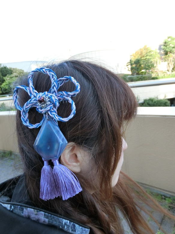 華石の髪飾り(紫Murasaki) 2枚目の画像