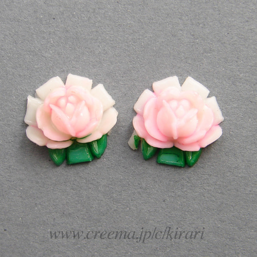 セルロイド カボションパーツ ヴィンテージ お花 ジャパン バックル