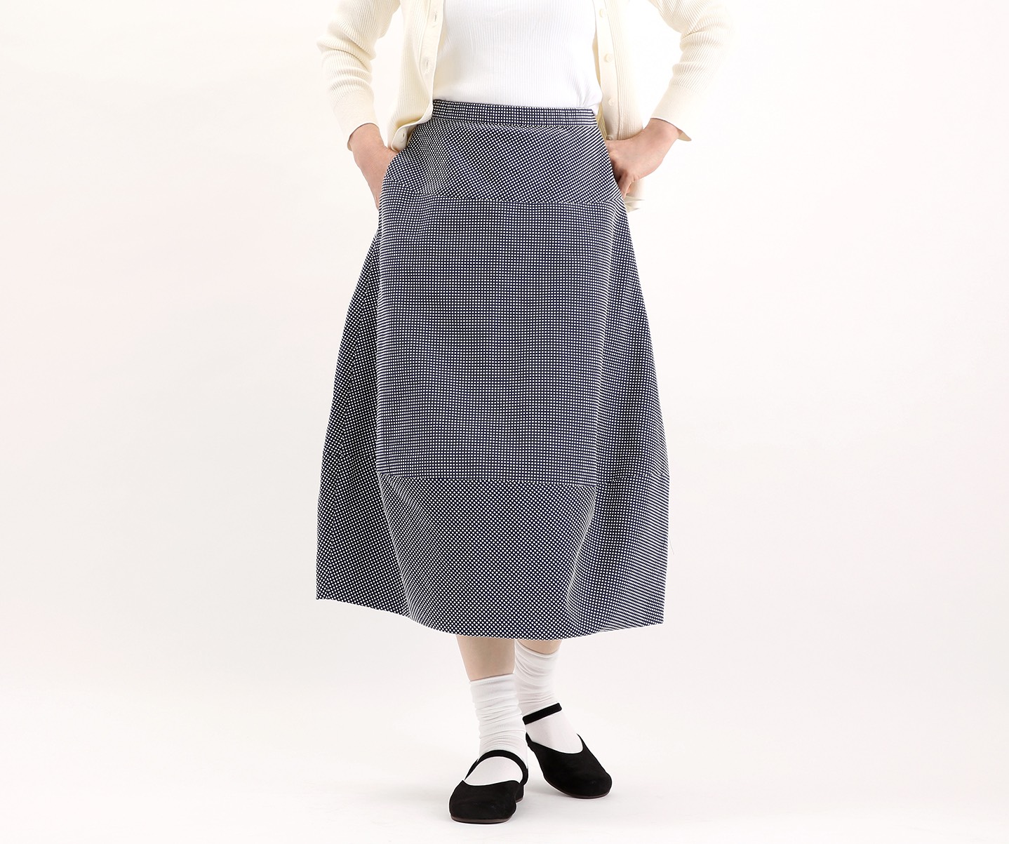 バルーンスカート(ブルーx白柄)#364