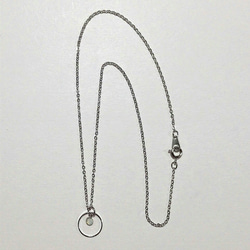 シンプルなホワイトオパールのネックレス　（シルバー） 2枚目の画像