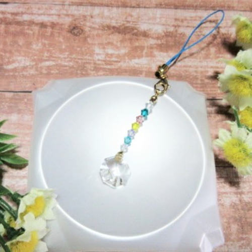 スワロフスキーのキラキラストラップ 携帯ストラップ 彩華 （さいか