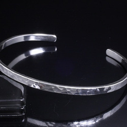 バングル メンズ : 丸 鎚目 槌目 バングル 3mm幅 シルバー サイズS/M/L