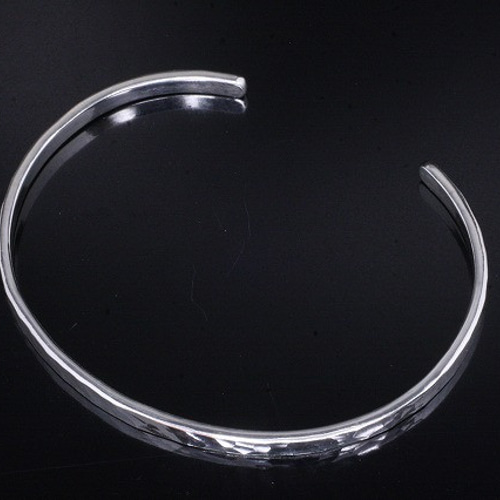 バングル メンズ : 丸 鎚目 槌目 バングル 3mm幅 シルバー サイズS/M/L