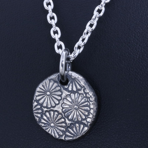 ネックレス メンズ : シルバー 乱菊 メタル ペンダントトップ 菊紋 菊