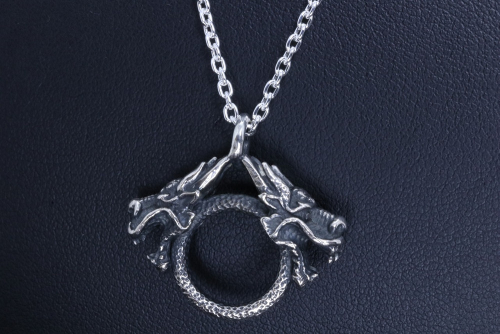 ペンダント メンズ 双龍頭 ペンダントトップ 和柄 和風