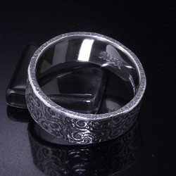 【刻印無料】 指輪 メンズ : 渦 鎚目 シルバー リング 8mm幅 4～27号 シンプル 3枚目の画像