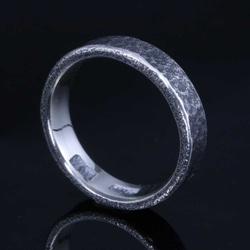 【刻印無料】 指輪 メンズ : 岩石丸 鎚目 シルバー リング 5mm幅 4～27号 シンプル 1枚目の画像