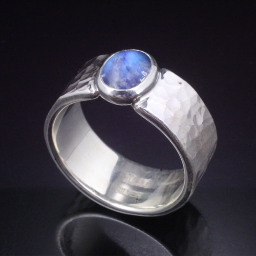 指輪 メンズ : 丸 鎚目 シルバー リング 8mm幅 14～27号