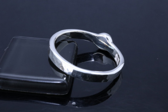 指輪 メンズ レディース : 丸 鎚目 シルバー リング 3mm幅 石付 8～26号 シンプル ペアリング 4枚目の画像