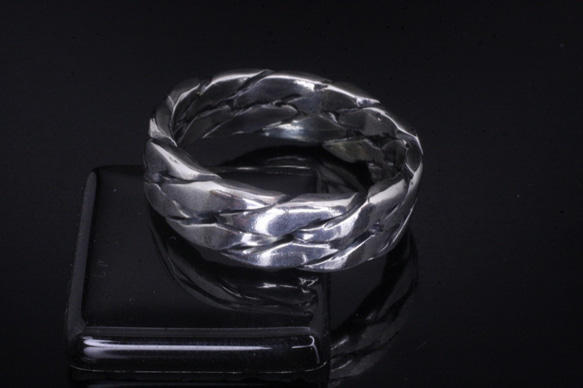 指輪 メンズ : ツイスト ダブル シルバー リング 10～27号 シンプル 3枚目の画像