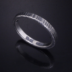 【刻印無料】 指輪 メンズ レディース :ゴザ目 鎚目 シルバー リング 3mm幅4～27号 槌目 シンプル ペアリング 2枚目の画像