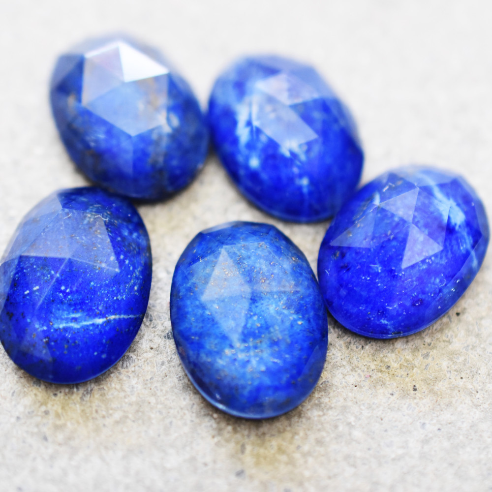 【◆訳あり20％OFF◆Lサイズ】満天星　プラネタリウム　ラピスラズリ　カボション　約50cmステンレスネックレス