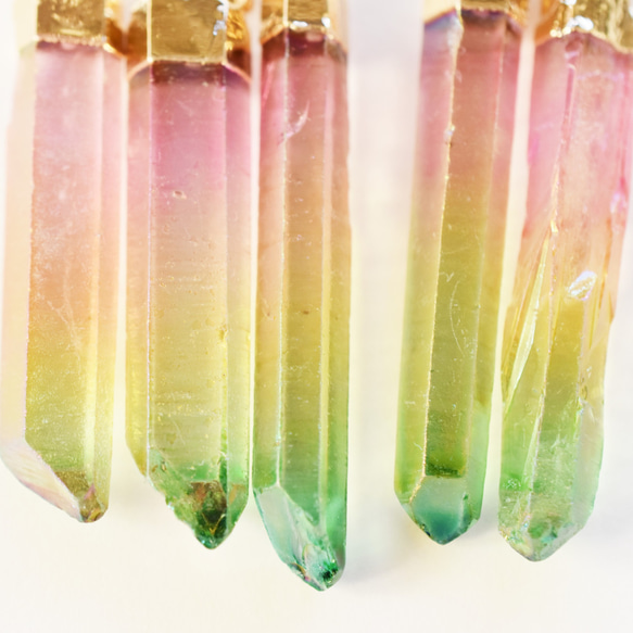 [剩餘 14 件]稀有 ♪ 口紅神秘水晶水晶擺 (綠色粉紅) 第3張的照片