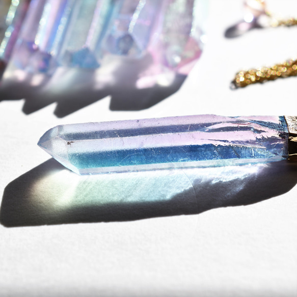 [庫存不足]稀有♪口紅神秘水晶水晶擺飾（藍粉紅色） 第6張的照片
