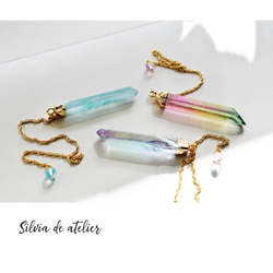 [庫存不足]稀有♪口紅神秘水晶水晶擺飾（藍粉紅色） 第10張的照片