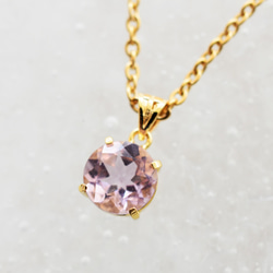 【獨一無二/圓形D】超稀有寶石品質粉色螢石手術金項鍊50cm 第1張的照片
