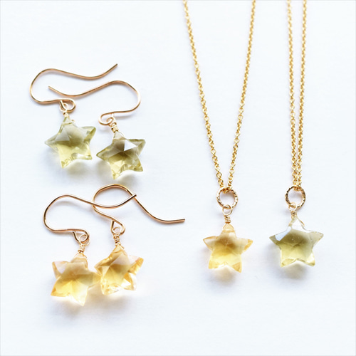 特集掲載【再入荷】星に願いを☆ レモンクォーツ スターカット
