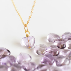 半價促銷【數量有限】Plump Petit Heart♪ 淺色紫水晶手術不銹鋼 40 公分項鍊 第9張的照片