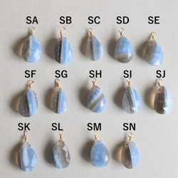 半額SALE【SJのみ】ストライプオパール　ペアシェイプMサイズ　サージカルステンレスネックレス40cm 2枚目の画像