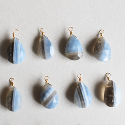 半額SALE【SJのみ】ストライプオパール　ペアシェイプMサイズ　サージカルステンレスネックレス40cm 7枚目の画像