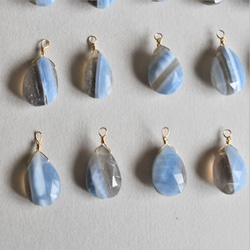 半額SALE【SJのみ】ストライプオパール　ペアシェイプMサイズ　サージカルステンレスネックレス40cm 8枚目の画像