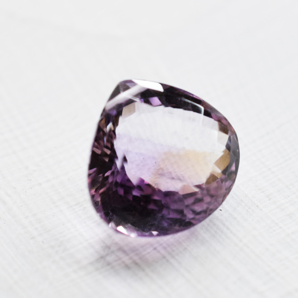 [One-of-a-kind Marron Gem JA] 玻利維亞未加熱大寶石品質紫黃晶寶石散裝不銹鋼項鍊 50cm 第4張的照片