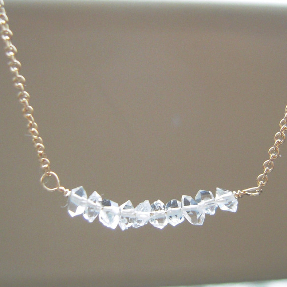 NY產　赫基蒙鑽石　水晶　14kgf　鍊子項鍊 第1張的照片