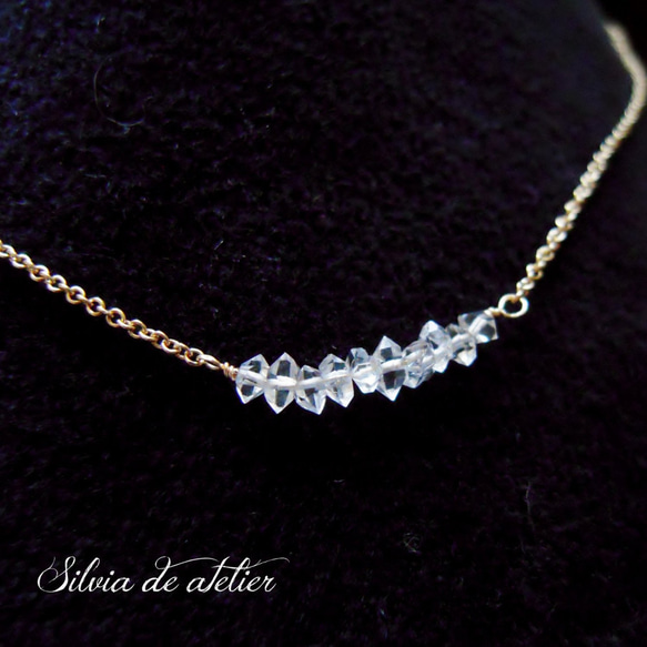 NY產　赫基蒙鑽石　水晶　14kgf　鍊子項鍊 第2張的照片