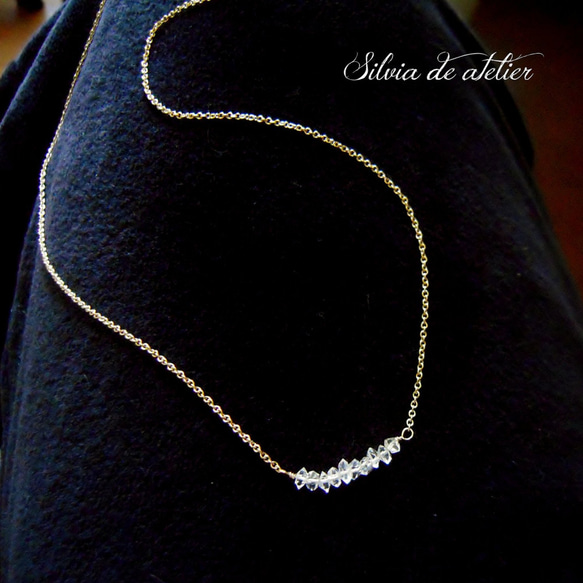 NY產　赫基蒙鑽石　水晶　14kgf　鍊子項鍊 第3張的照片