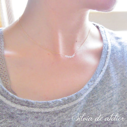 NY產　赫基蒙鑽石　水晶　14kgf　鍊子項鍊 第4張的照片