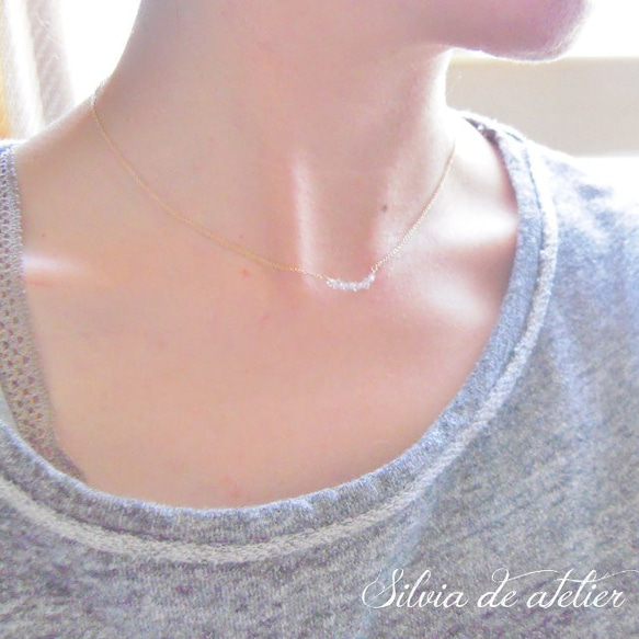 NY產　赫基蒙鑽石　水晶　14kgf　鍊子項鍊 第4張的照片