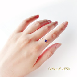 &lt;10/13 SELECT&gt;珠寶散裝藍晶石皇冠14KGF緊身戒指（戒指） 第7張的照片