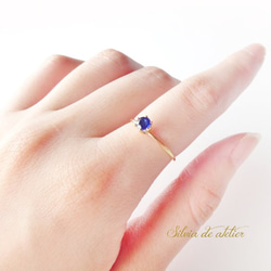 &lt;10/13 SELECT&gt;珠寶散裝藍晶石皇冠14KGF緊身戒指（戒指） 第5張的照片