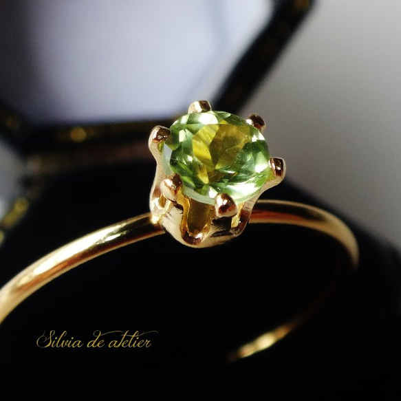 &lt;10/13 SELECT&gt;珠寶散裝橄欖石皇冠14KGF緊身戒指（戒指） 第2張的照片