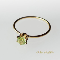 &lt;10/13 SELECT&gt;珠寶散裝橄欖石皇冠14KGF緊身戒指（戒指） 第1張的照片